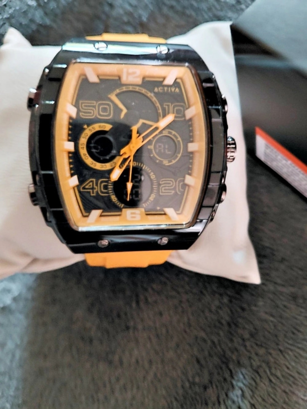 Activa Fury X Invicta Men's Watch 44.3mm Yellow Skeleton Dial Black & Orange